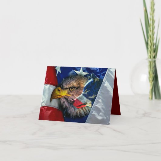 ハゲ・イーグル・ウルフ・アメリカ国旗 招待状 (正面)