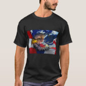 ハゲ・イーグル・ウルフ・アメリカ国旗 Tシャツ (正面)