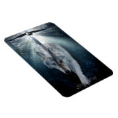 ハゲ・イーグル&グレー・ウルフ野生動物芸術プレミアムマグネット マグネット (右側)