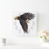 ハゲ・イーグル・ダイブ スクエア壁時計 (ホーム)