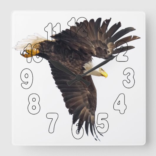 ハゲ・イーグル・ダイブ スクエア壁時計 (正面)