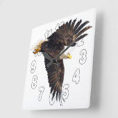 ハゲ・イーグル・ダイブ スクエア壁時計 (傾斜)