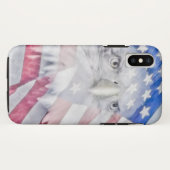 ハゲ・イーグル・ヘッドとアメリカ国旗 Case-Mate iPhoneケース (裏面(横))