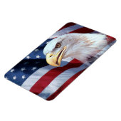 ハゲ・イーグル・ヘッドアメリカ国旗の7月4日 マグネット (左側)