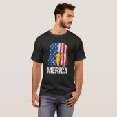 ハゲ・イーグル・ヘッド&顔メリカアメリカ国旗4t tシャツ (正面フル)