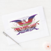 ハゲ・イーグルUSA国旗アメリカーナ愛国芸術 長方形シール (封筒)