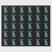 ハサミおもしろいパンダークBG ラッピングペーパー (フラット)