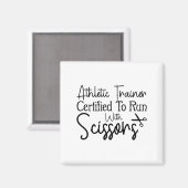 ハサミで認定された走アスレットトレーナー マグネット (正面/裏面)