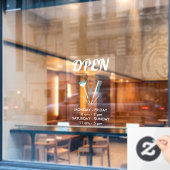 ハサミとコーム 白ターコイズ ヘアスタイリスト 営業時間 ウィンドウサイン (カフェ窓)