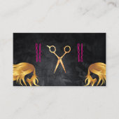 ハサミとヘアピン |金色の髪 予約カード (正面)
