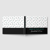 ハサミと櫛のパターンのヘアサロン ゲストブック (全面)