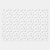 ハサミと櫛の美容師パターン ラッピングペーパーシート (正面)