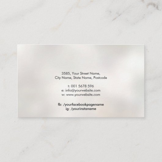 ハサミと蝶のブラックインク 名刺 (裏面)