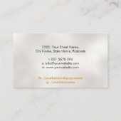 ハサミと蝶の水色と金ゴールド 名刺 (裏面)