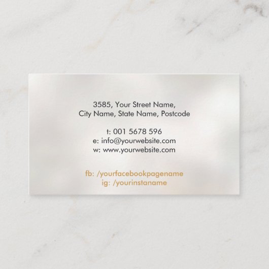 ハサミと蝶の水色と金ゴールド 名刺 (裏面)