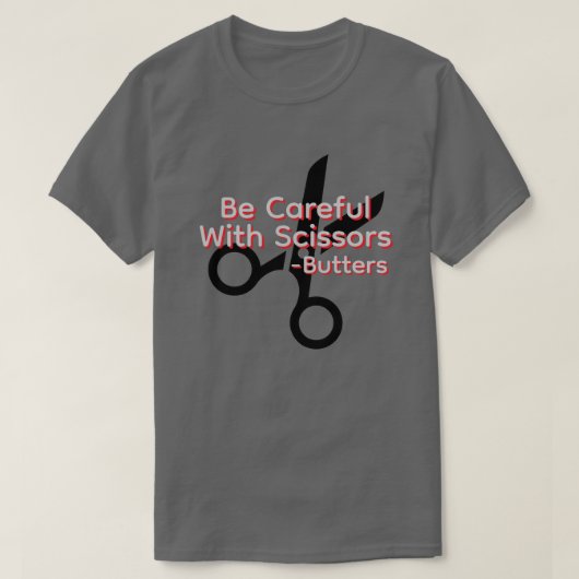 ハサミに注意 Tシャツ (デザイン正面)