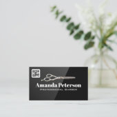 ハサミのヘアクリッパー | QRコード名刺 名刺 (スタンド正面)