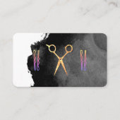 ハサミのヘアピン |水彩ブラック 予約カード (正面)