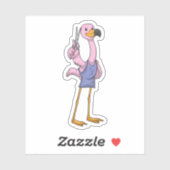 ハサミの美容師としてのフラミンゴ シール (シート)