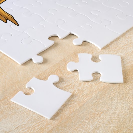 ハサミの美容師としてのフラミンゴ ジグソーパズル (側面)