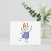 ハサミを持った猫のスタイリスト ポストカード (スタンド正面)