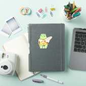 ハサミを持つ美容師のカメ シール (iPadカバー)