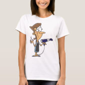 ハサミを持つ美容師 Tシャツ (正面)