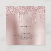 ハサミエレガントバラ金ゴールドグリッター スクエア名刺 (裏面)