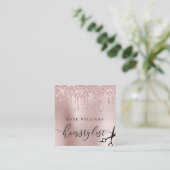 ハサミエレガントバラ金ゴールドグリッター スクエア名刺 (スタンド正面)