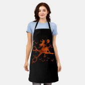ハサミ付き魔女美容師ハロウィンH エプロン (着用した状態)