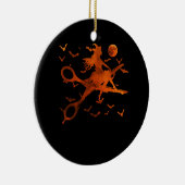 ハサミ付き魔女美容師ハロウィンH セラミックオーナメント (右)