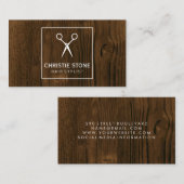 ハサミ材の背景 名刺 (正面/裏面)