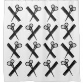 ハサミ櫛ヘアスタイリストサロン シャワーカーテン (正面)