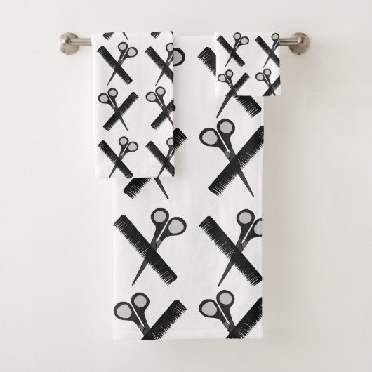 ハサミ櫛ヘアスタイリストサロン バスタオルセット (インサイチュ)