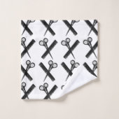 ハサミ櫛ヘアスタイリストサロン バスタオルセット (ウォッシュタオル)