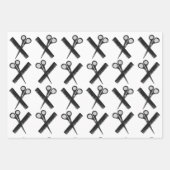 ハサミ櫛ヘアスタイリストサロン ラッピングペーパーシート (正面)