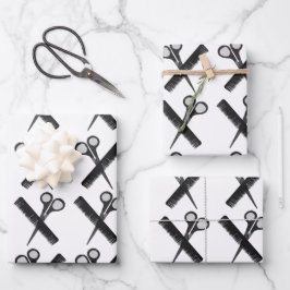 ハサミ櫛ヘアスタイリストサロン ラッピングペーパーシート