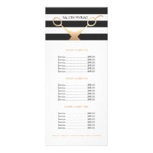 ハサミ白黒ストライプのサロン価格表