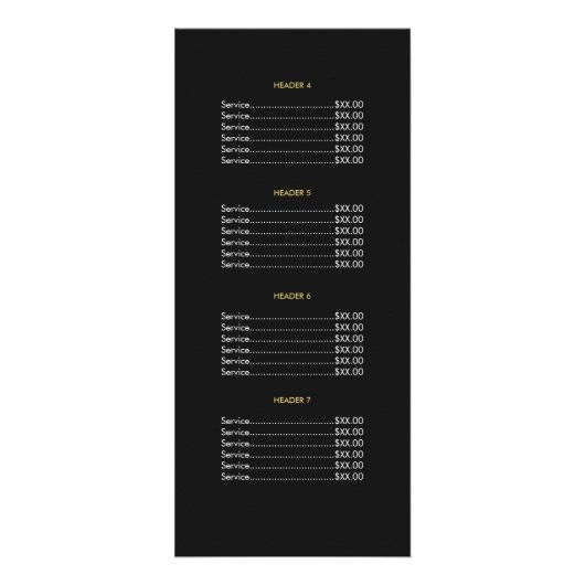 ハサミ白黒ストライプのサロン価格表 ラックカード (裏面)