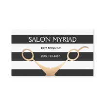 ハサミ白黒髪ストライプのサロン