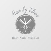 ハサミ&コームロゴカスタムネームエレガント ウィンドウサイン (シート)