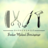 ハサミ ヘアコーム カミソリ クラシック シンプル バーバー ウィンドウサイン (シート3)