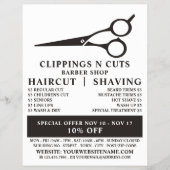 ハサミ ロゴ, メンズ バーバー 広告 チラシ (正面)