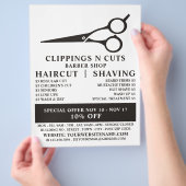 ハサミ ロゴ, メンズ バーバー 広告 チラシ (手)