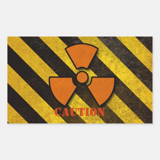 ハザードストライプカスタムスクエアステッカー 長方形シール (正面)