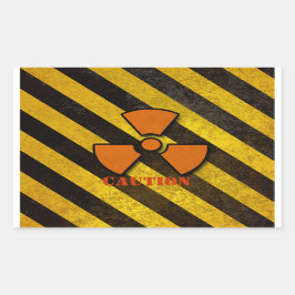 ハザードストライプカスタムスクエアステッカー 長方形シール