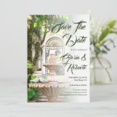 ハシエンダとドブメキシコの結婚式の日付を保存 招待状 (スタンド正面)