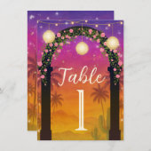 ハシエンダサンセットフィ鮮やかエスタテーブル番号 招待状 (正面/裏面)