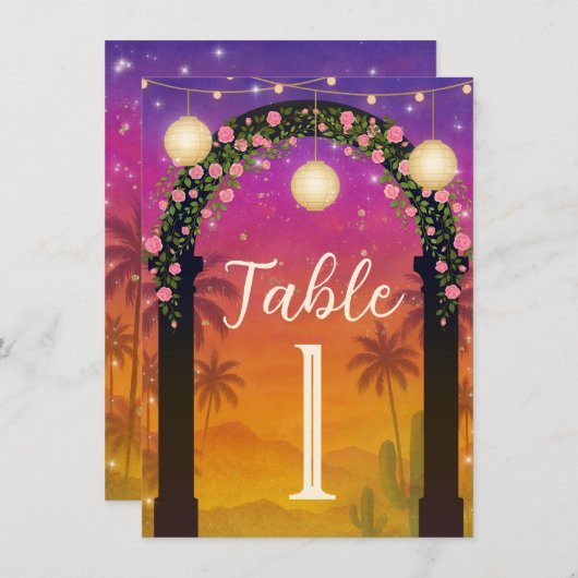 ハシエンダサンセットフィ鮮やかエスタテーブル番号 招待状 (正面/裏面)