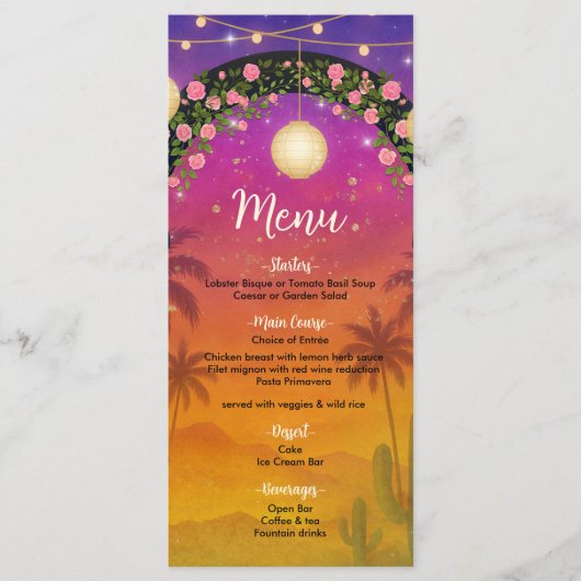 ハシエンダサンセットフローラ3月15日キンセアニラメニュー メニュー (正面)